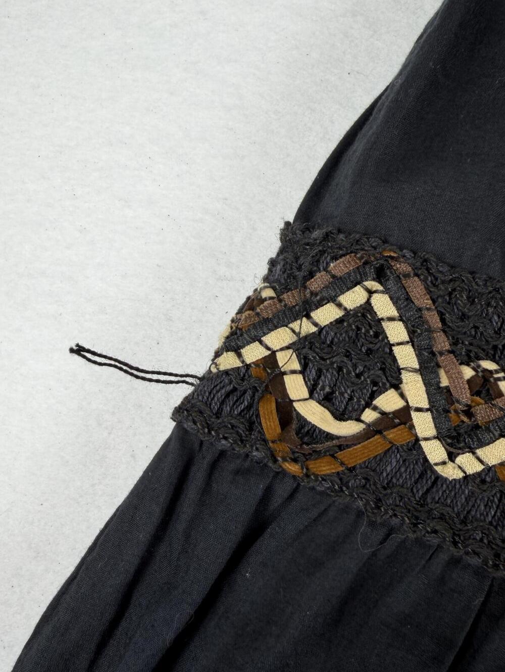 Black Embroidered Bohemian Tiered Skirt - Picture 5 of 6